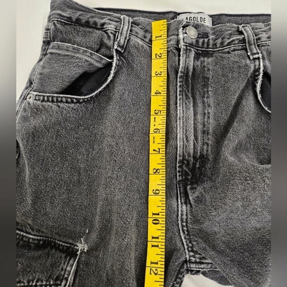 AGOLDE Minka Wide Leg Cargo Jeans in Distressed Black Size 28 - Picture 12 of 16